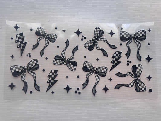 Checkered Black Bows Wrap